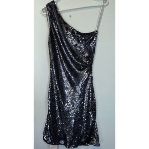 A.B.S. Allen Schwartz Glitzy Silver Sequin Party/Evening Dress Size 6 With Tags